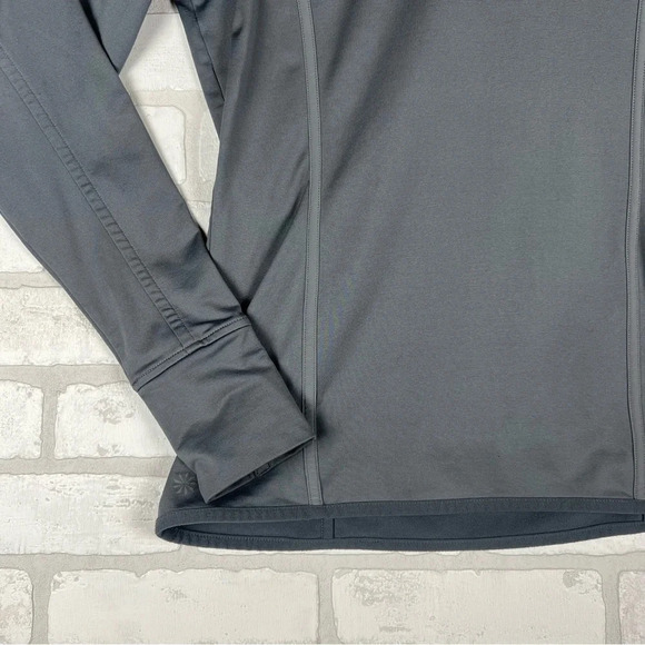 🩶 Athleta Medium Hoodie Plush Tech Running Pullover Hooded Sweater 138249 Gray - Picture 5 of 13